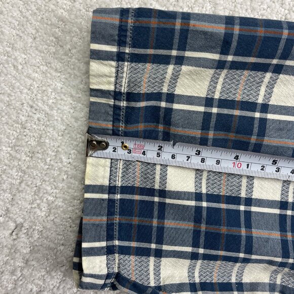 Levi's Shirt Men's L Blue Plaid Short Sleeve Snap Western Cowboy Outdoor Casual - Picture 13 of 16
